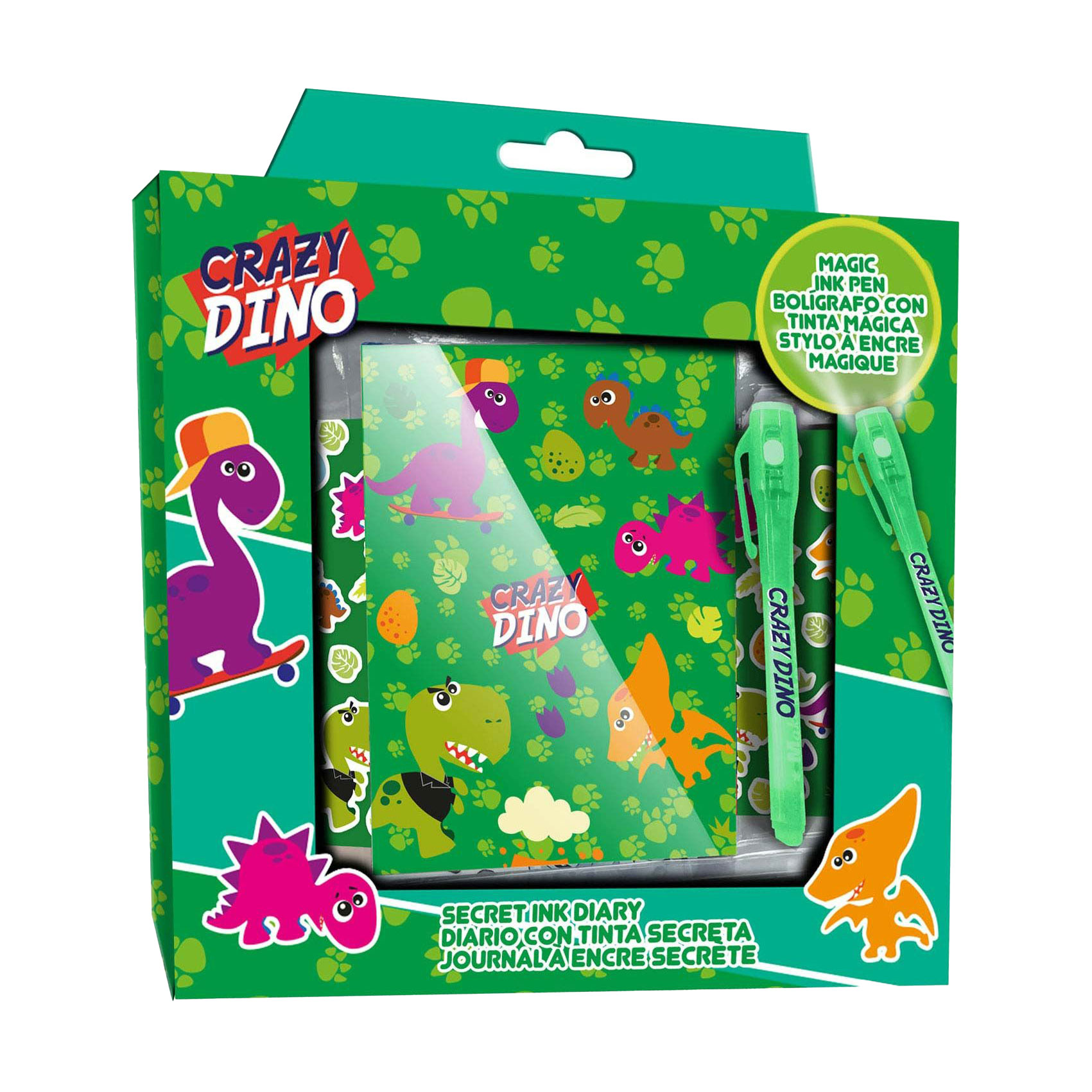 Набір канцелярії Kids Licensing Crazy Dino (наліпки, 2 шт + щоденник, 1 шт + ручка, 1 шт) (KL11013)