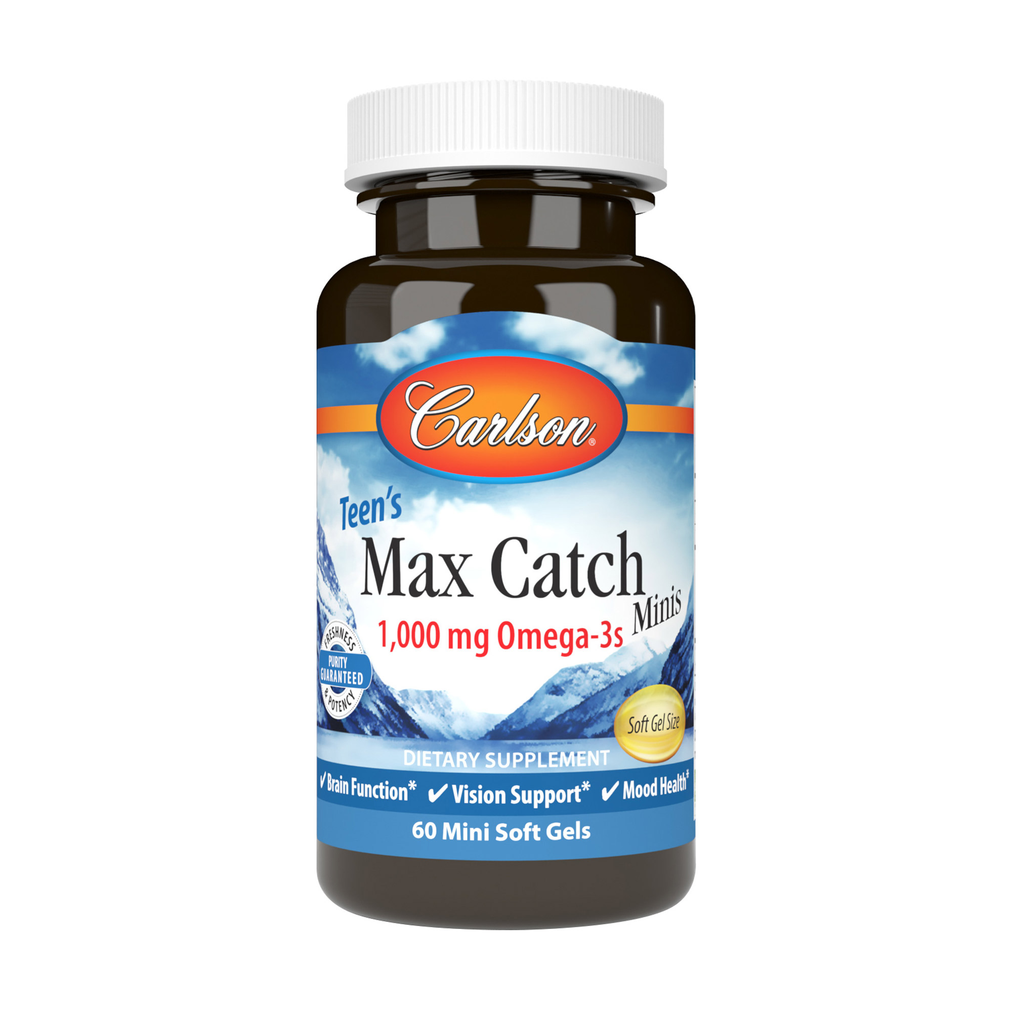 Омега-3 для підлітків Carlson Labs Teen's Max Catch 1000 мг, 60 гелевих капсул